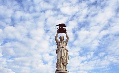 ५. हातात कीटक धरलेली देवी