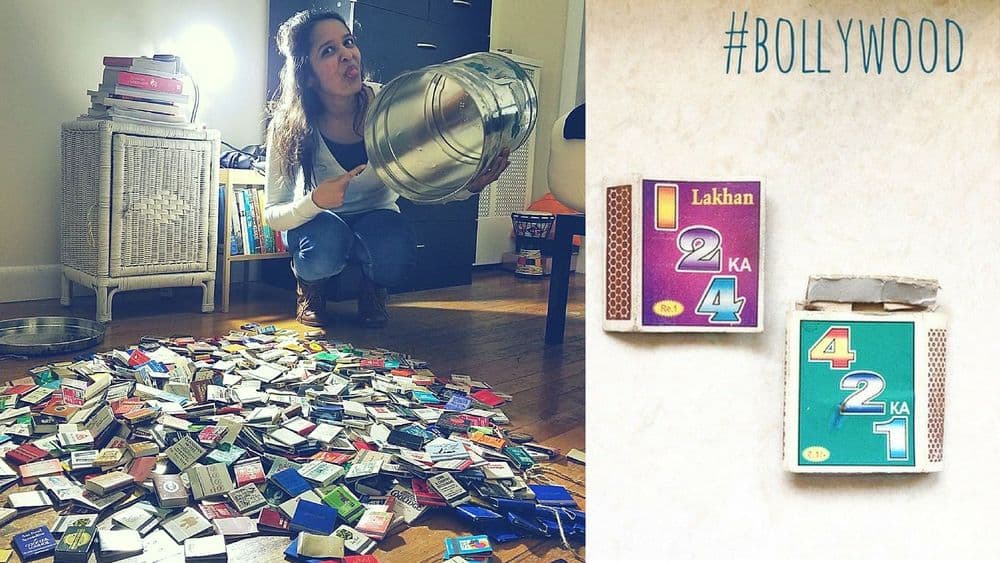 काडेपेटयांवरच्या लेबल्सचा इतका कल्पक वापर पाहिलाय का कधी तुम्ही? पहा या तरूणीची कलाकारी...