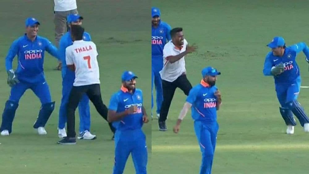 व्हिडीओ ऑफ दि डे : धोनी आणि फॅनची पकडापकडी....पाहा हा व्हिडीओ !!