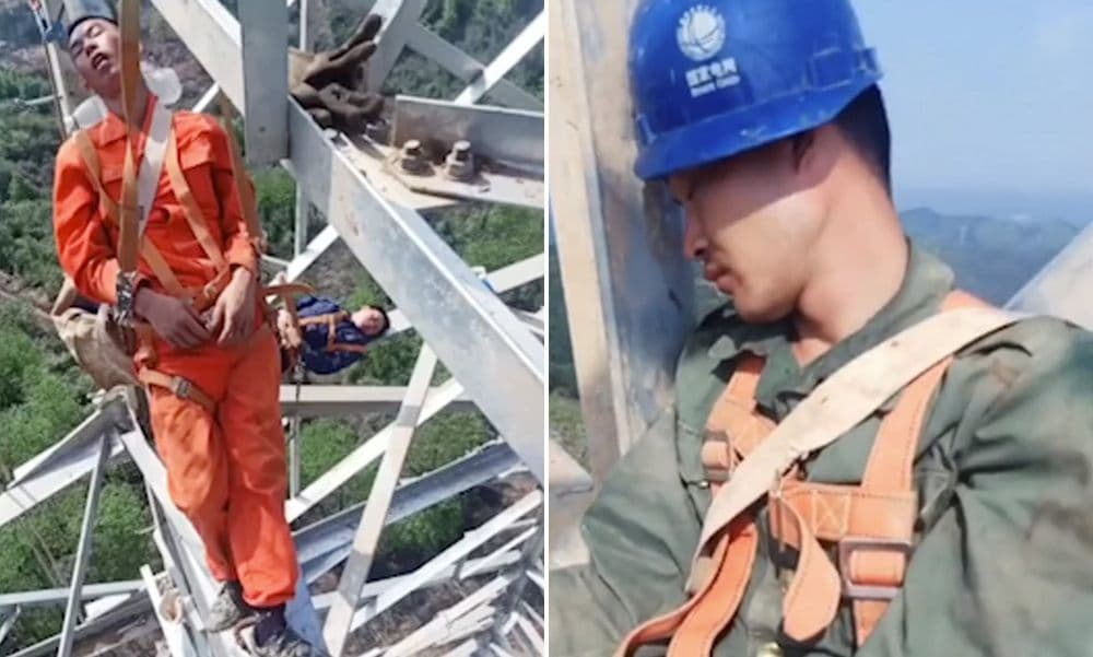 व्हिडीओ ऑफ दि डे : चीनी कामगार चक्क १६० फुटावर झोपतात ?? हा व्हायरल व्हिडीओ एकदा बघाच !!