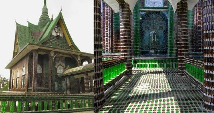 हे मंदिर बनलं आहे चक्क दारूच्या बाटल्यांनी...!!