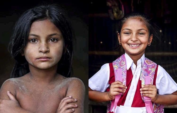 शाळेत जाण्यापूर्वी आणि नंतर...या फोटोग्राफरने मुलांचं आयष्य कसं बदललं पाहा !!