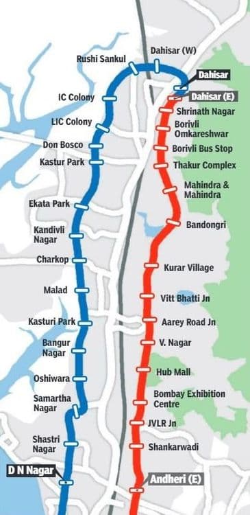 मेट्रो-२ A – दहिसर ते डी. एन. नगर मेट्रो