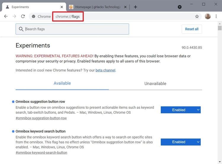 १४. क्रोम फ्लॅग